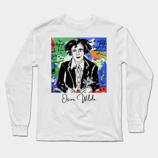 Oscar Wilde portrait t shirt design Long Sleeve T-Shirt